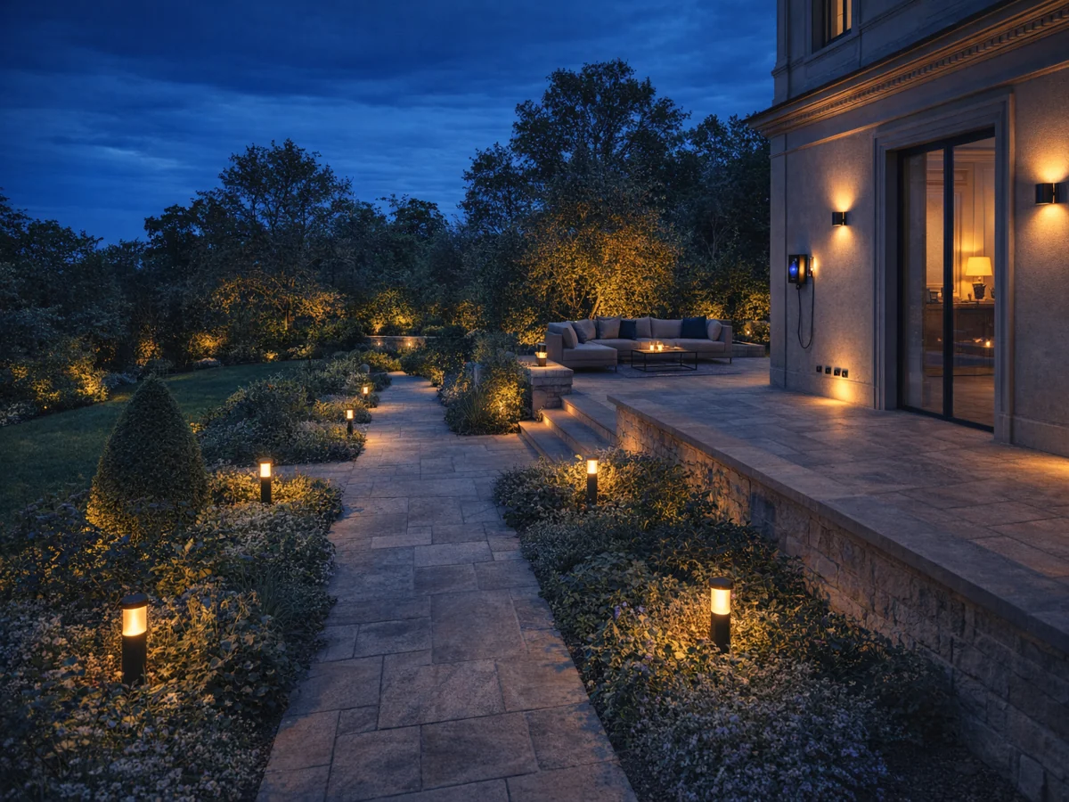Eclairage LED architectural pour un jardin a Versailles