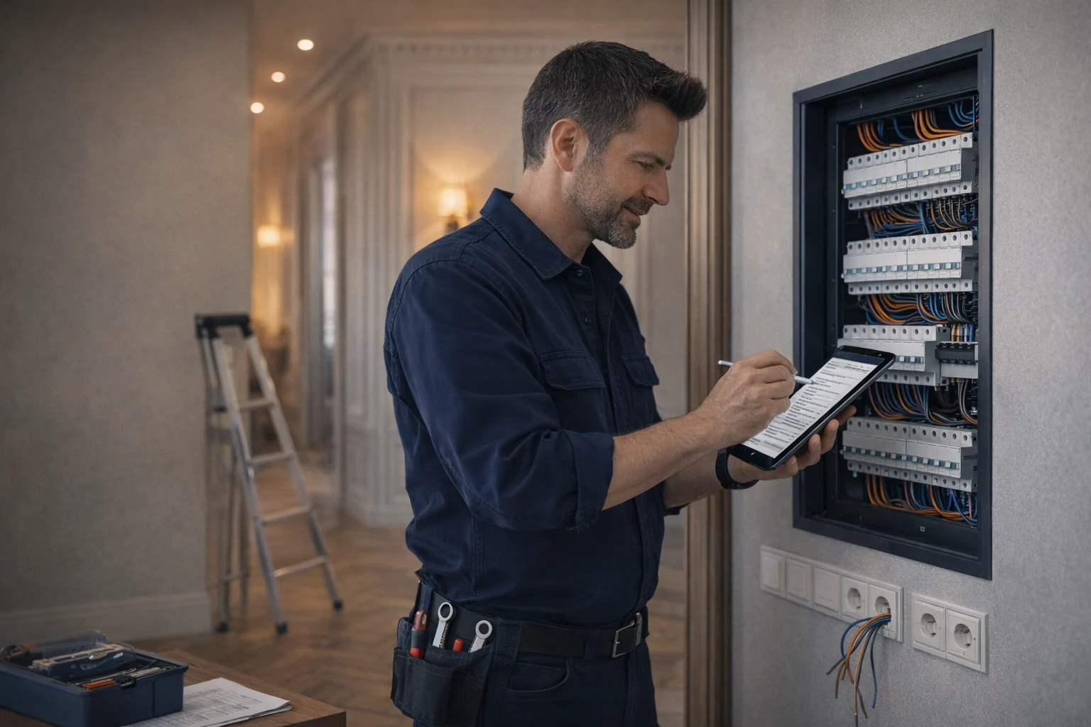 Inspection d'un tableau electrique conforme a la norme NF C 15-100